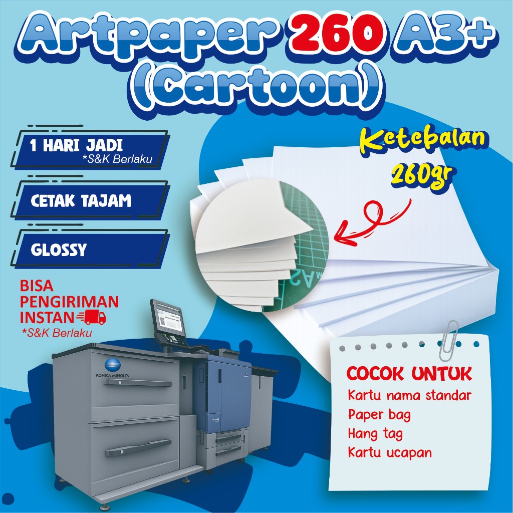 CETAK PRINT ART PAPER 260 / AP260 / ARTPAPER260 A3+