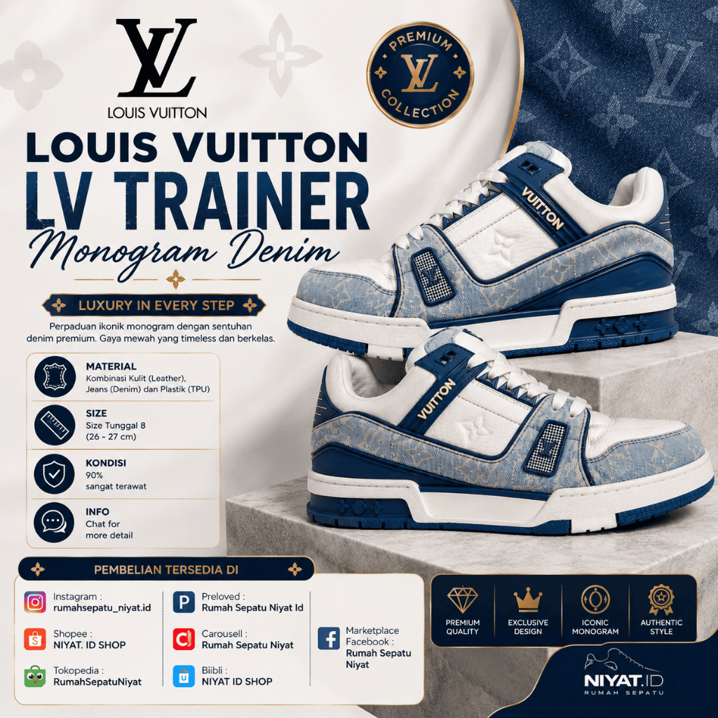 Louis Vuitton LV Trainer Monogram Denim