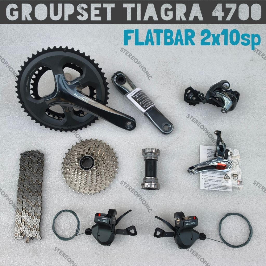 LOOSEPACK NEW ORIGINAL Groupset Flatbar SHIMANO TIAGRA 4700 2x10speed Groupset 4700 Flatbar Groupset