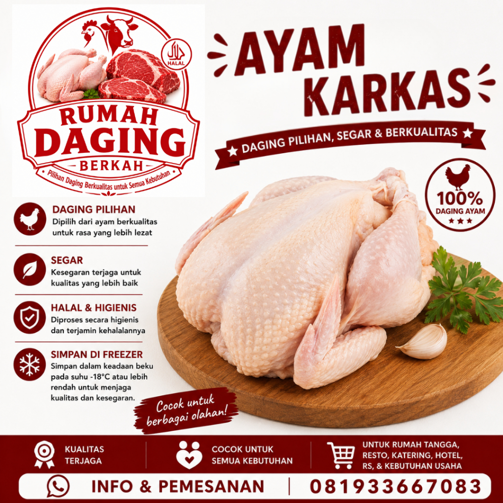 Ayam Karkas Fresh Frozen <1 KG | Ayam Utuh Ayam Karkas