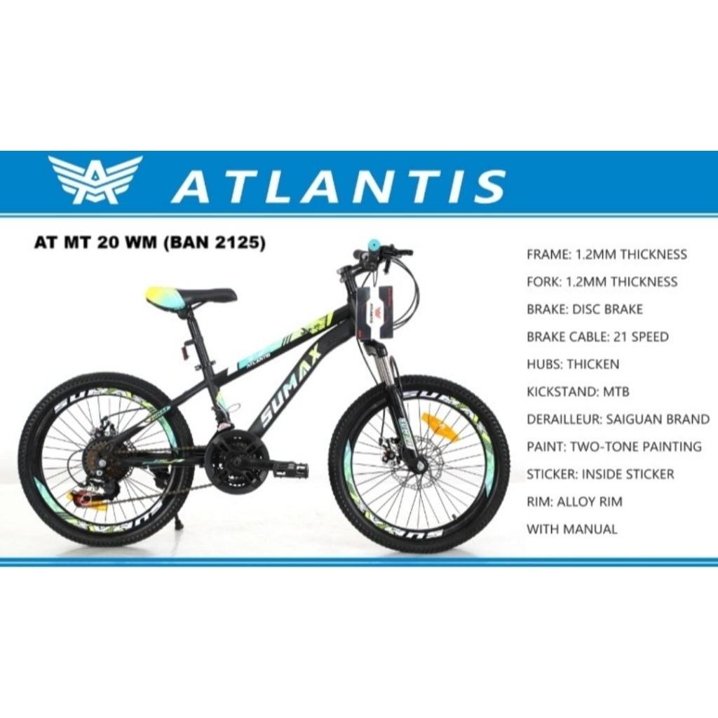 Sepeda anak MTB 20 inch ATLANTIS SUMAX