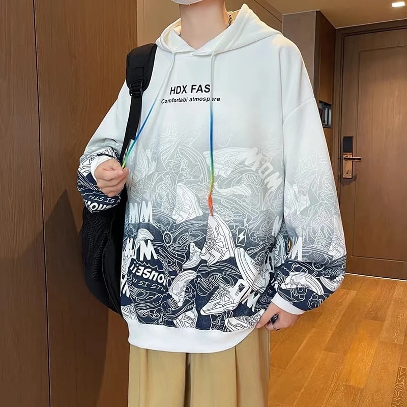 ASIA Fashion Atasan Pria Hoodie Shoes Lengan Panjang Casual & Simple