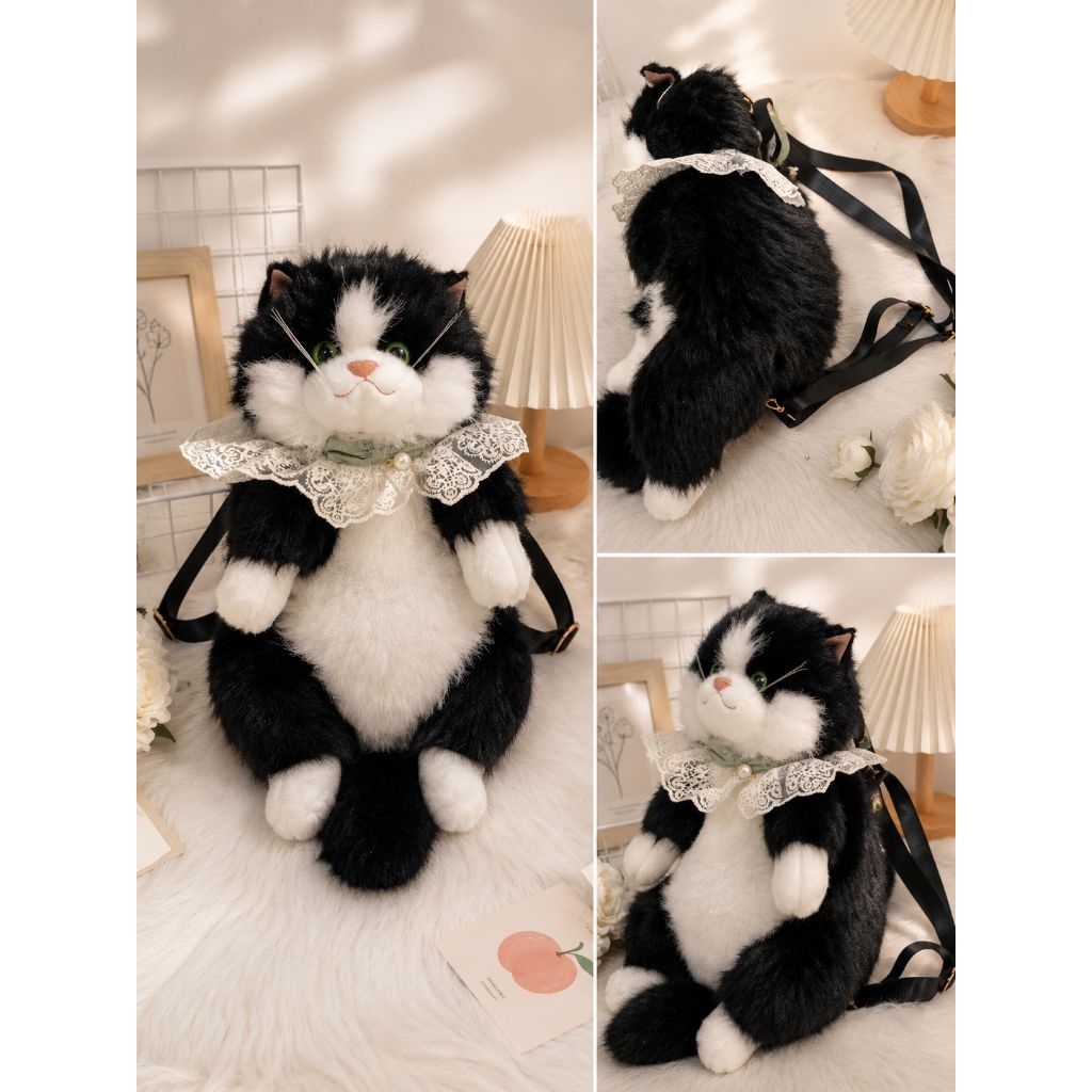 Tas Ransel Boneka Kucing Lucu dan Realistis