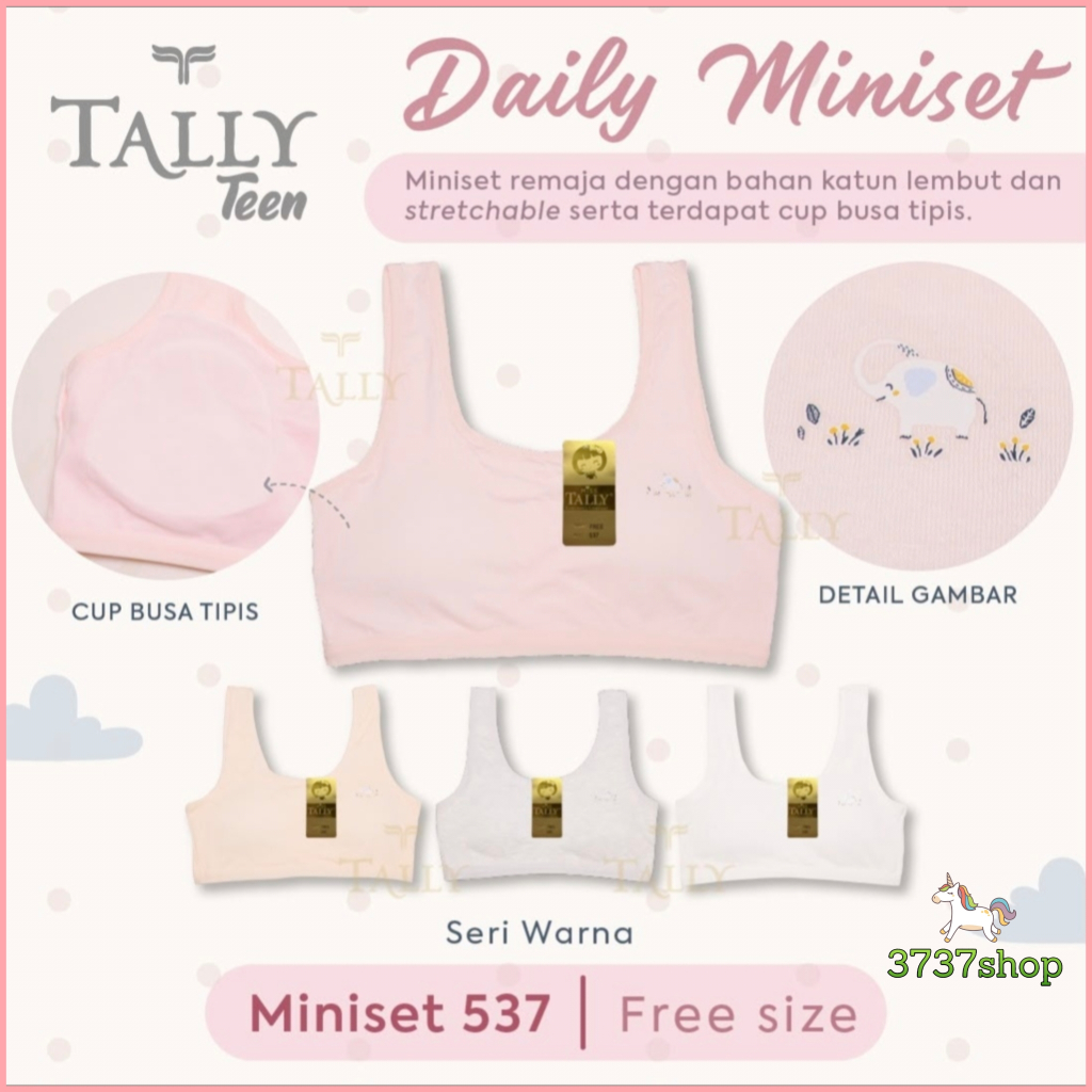 TALLY TEEN 537 DAILY MINISET CUP BUSA TIPIS TANPA KAIT
