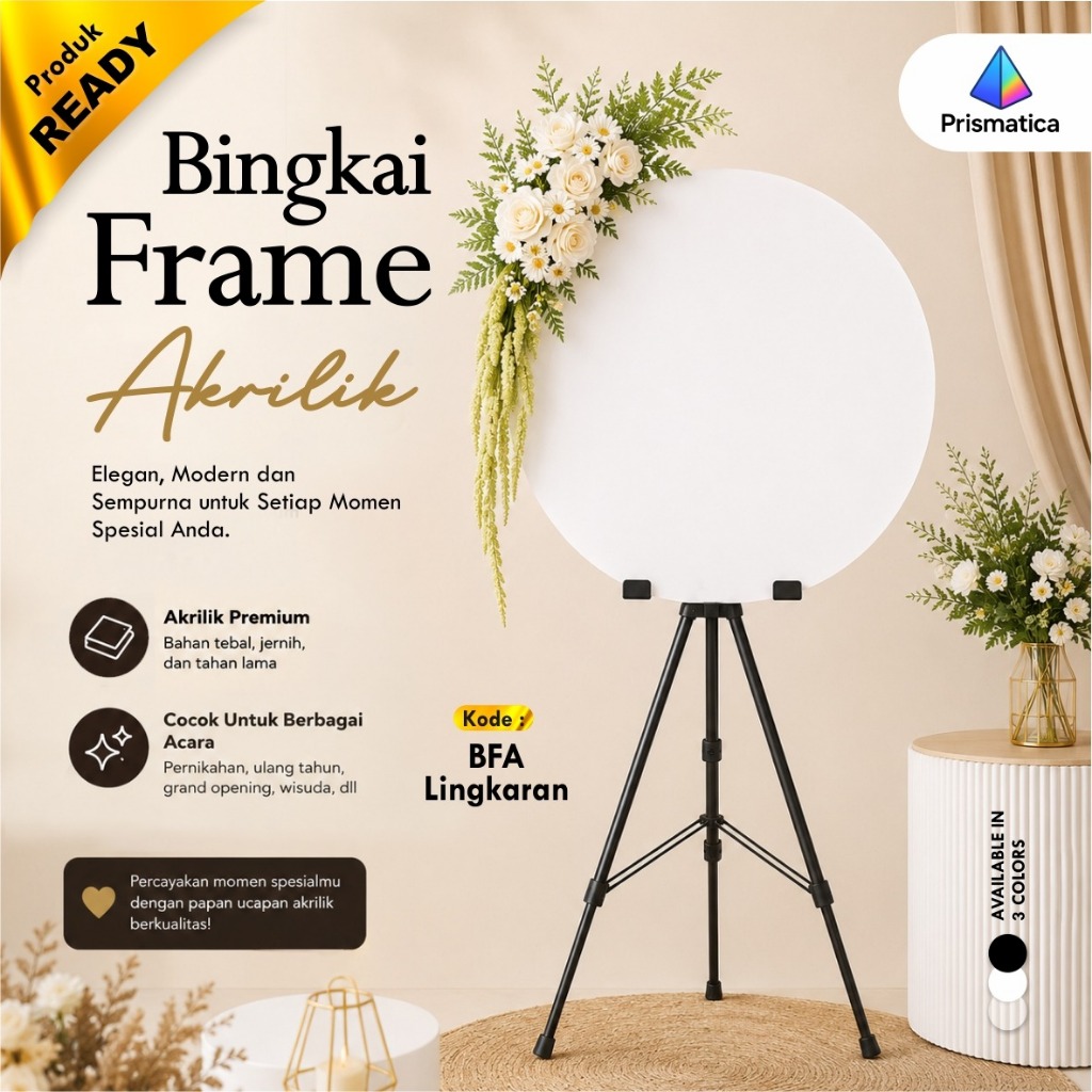 Papan Ucapan Akrilik Papan Akrilik Wisuda Congratulation, Grand Opening, Wedding Frame Bingkai Bulat