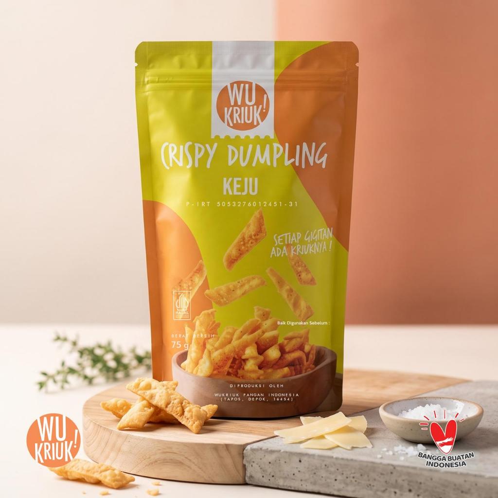 KERIPIK CRISPY DUMPLING RASA KEJU / DUMPLING KEJU / DUMPLING CHEESE / MAKANAN RINGAN / DAMPLING KEJU