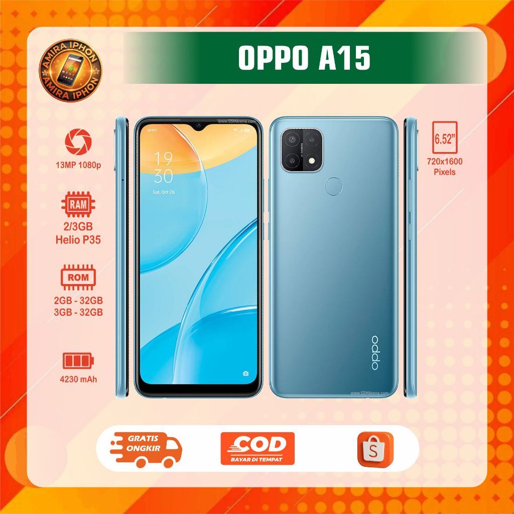 OPPO A15 RAM 2/32GB RAM 3/32GB HP  normal second siap pakai