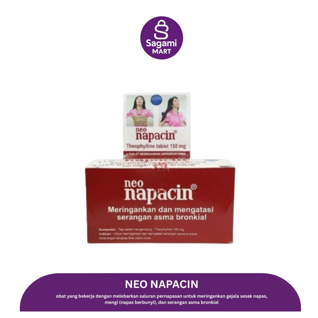 NEO NAPACIN TABLET 100 TABLET | Untuk Obat Asma / Sesak Nafas