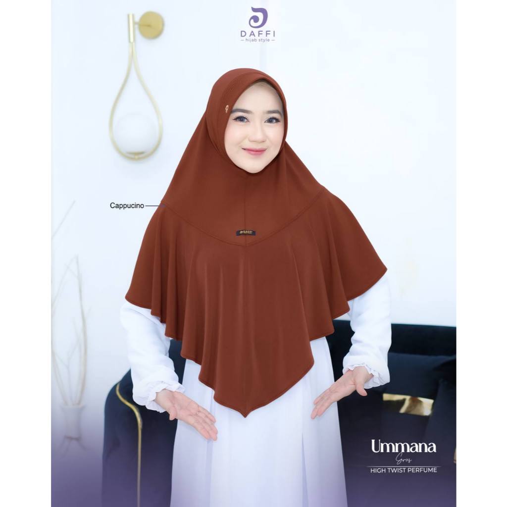 Daffi Hijab Ummana Series - Kerudung Instan Jumbo - Jilbab Syar'i Jersey Parfume Pad Antem