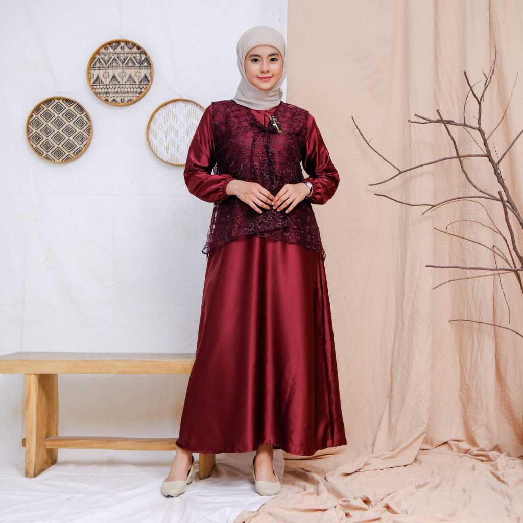GAMIS KONDANGAN   BAHAN MASMARA OUTHER / ROMPI TILE BORDIR