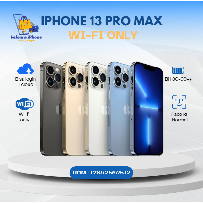 IP 13 Pro MAX ONLY WIFI  Max Second Bekas Kondisi Mulus 128GB 256GB iphone 13 pro max