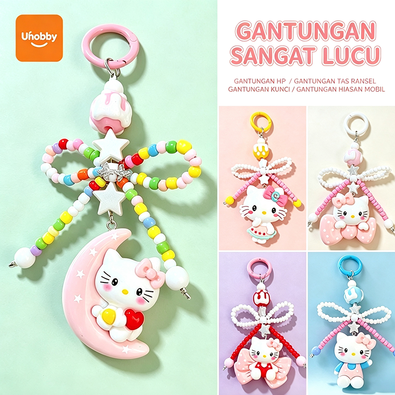 Gelang Kunci Gantungan Tas Kucing Manik-Manik - Grosir Aksesoris LiveLucu