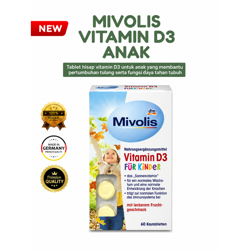 Mivolis Vitamin D3 für Kinder 60 Kautabletten tabs Vitamin D3 Anak