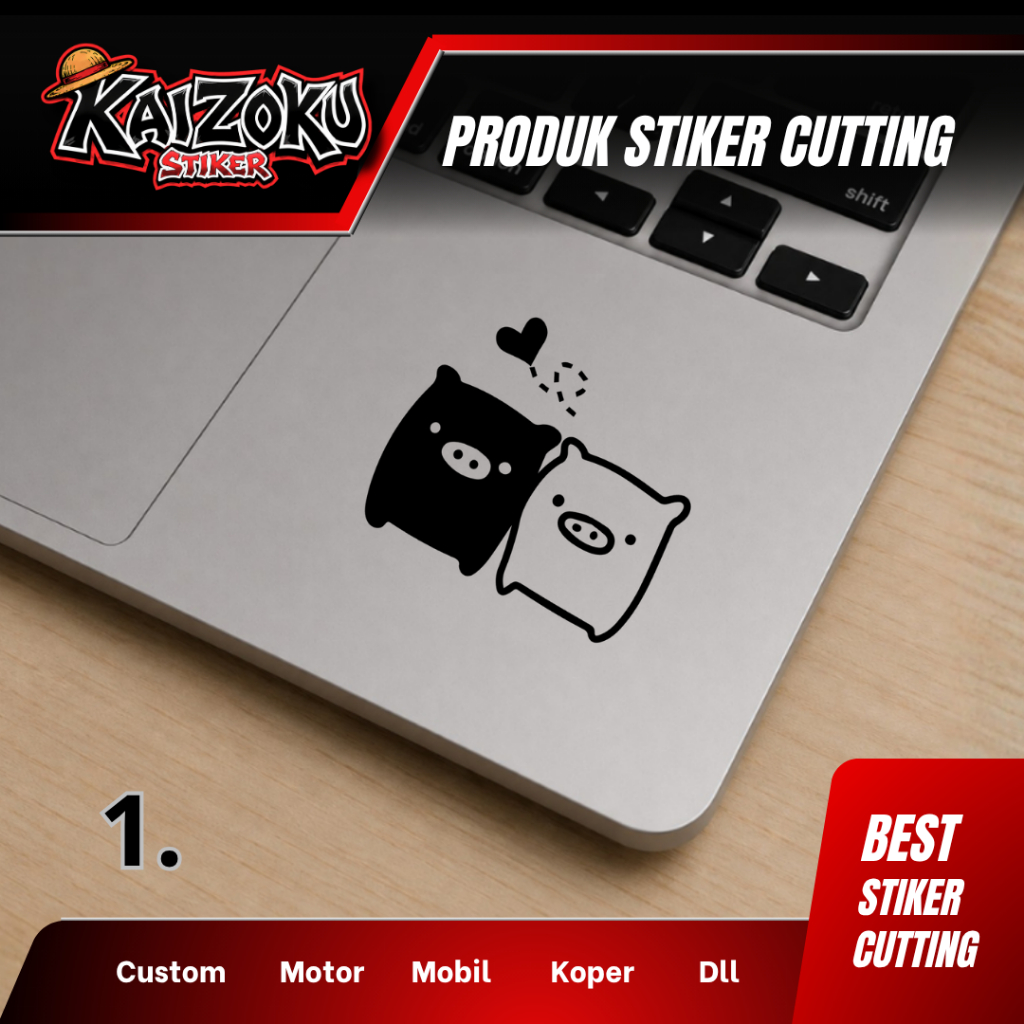 STIKER COUPLE PIG LUCU | STIKER CUTTING | CUSTOM MOBIL LAPTOP KOPER MOTOR DLL