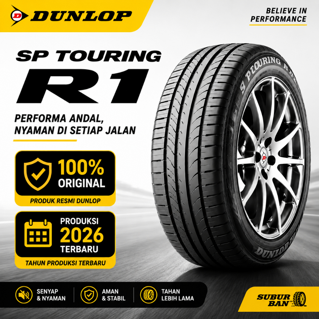 Ban Dunlop SP Touring R1 195/60 R15 - Ban Mobil Wuling Avanza Freed Mobilio Livina Ertiga