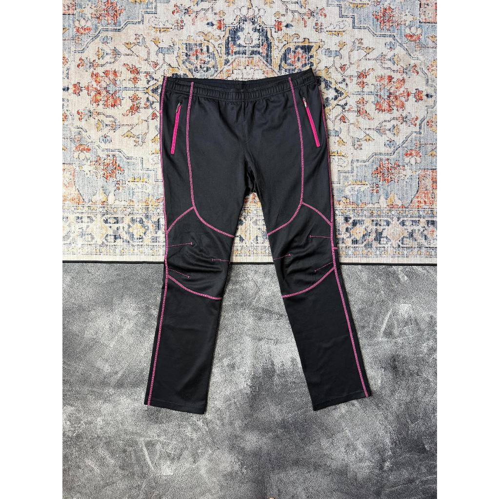 Praus Celana Trackpant Nylon M Hitam Training Panjang Balon Parasut Outdoor Gym Lari Olahraga
