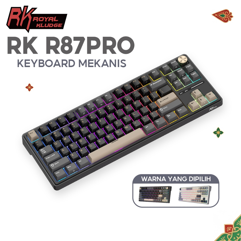 RK ROYAL KLUDGE RK R87PRO Phantom Gasket Wired Mechanical Keyboard