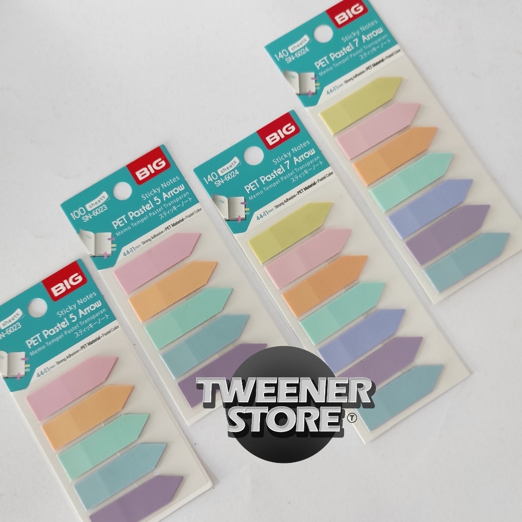 BIG STICK NOTES ARROW | Pembatas buku Memo Pastel Transparant