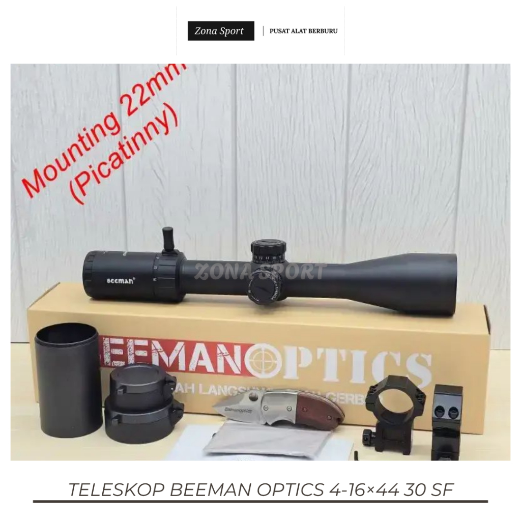 Telescope Beeman Optics 4-16×44 30 SF / Teleskop Beeman 4-16x44 SF HK Tube Original Asli Berkualitas