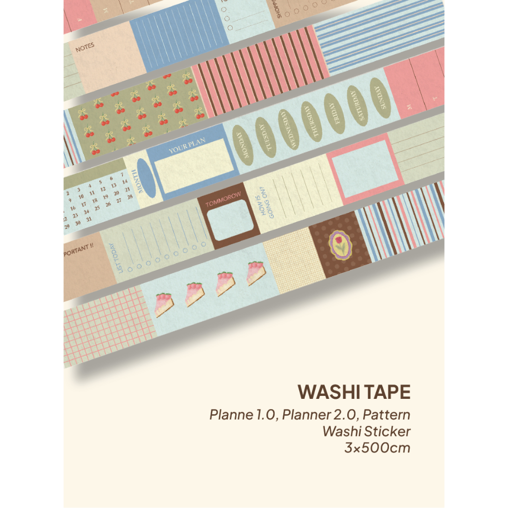 Teno Washi Tape / Washi Tape / Planner Washi Tape / Pattern Washi Tape