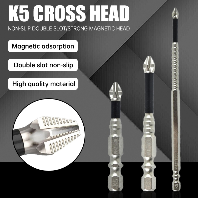 1PCS Mata Bor Obeng Magnetik Set Kepala Mata Obeng Baja 1/4 Inci Bit 50/65/150mm hottome