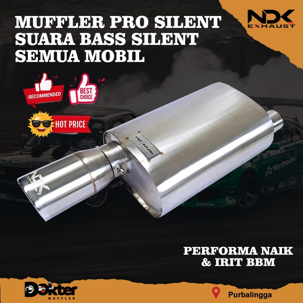KNALPOT RACING MOBIL NDK EXHAUST PRO SILENT MUFFLER UNIVERSAL SUARA STANDAR