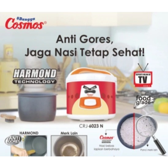 *KHUSUS BATAM*COSMOS RICE COM CRJ 6023 N Cosmos CRJ-6023 N, Cosmos CRJ6023N, Rice Cooker Cosmos, Mag
