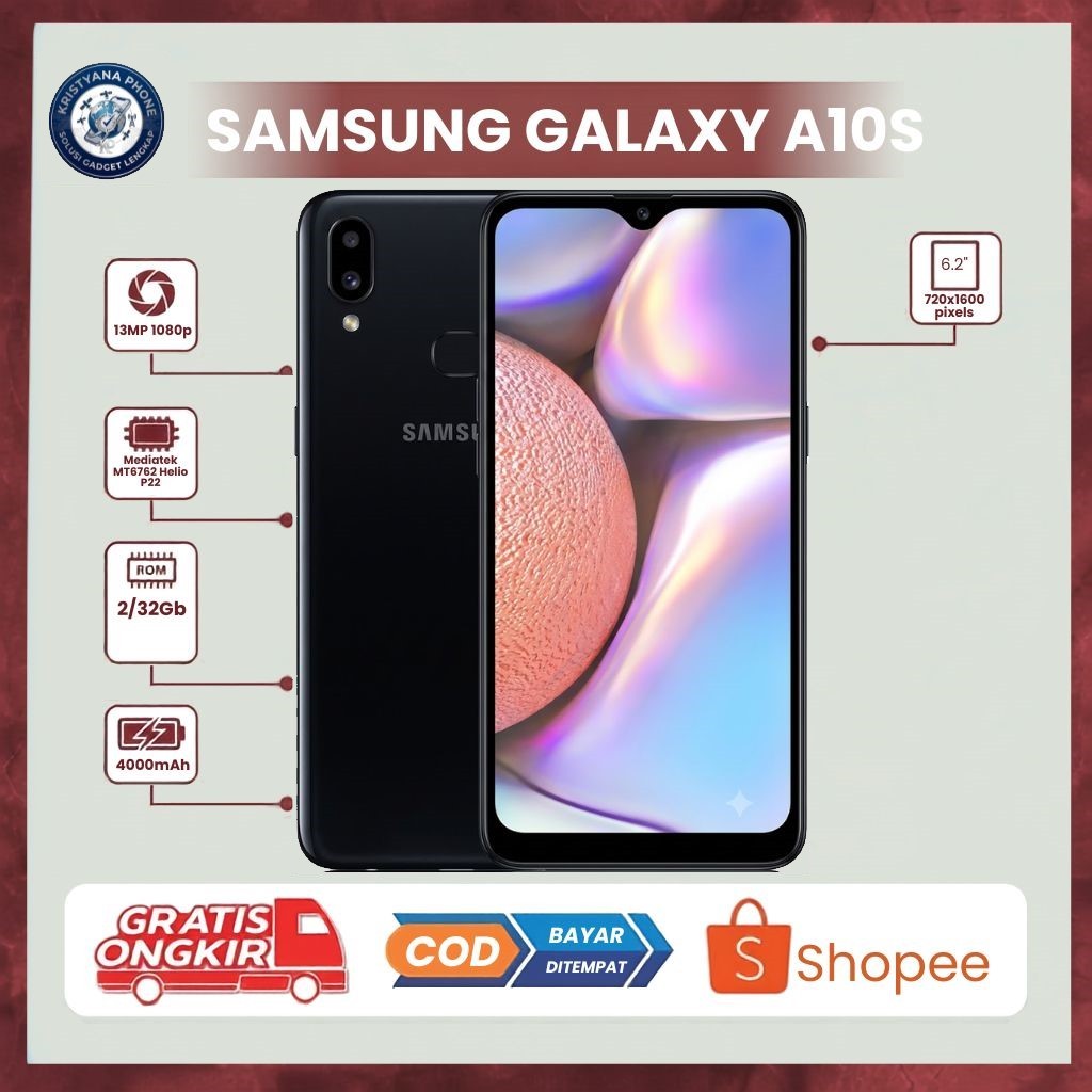 hp second samsung A10S RAM 2 Rom 32 normal siap pakai