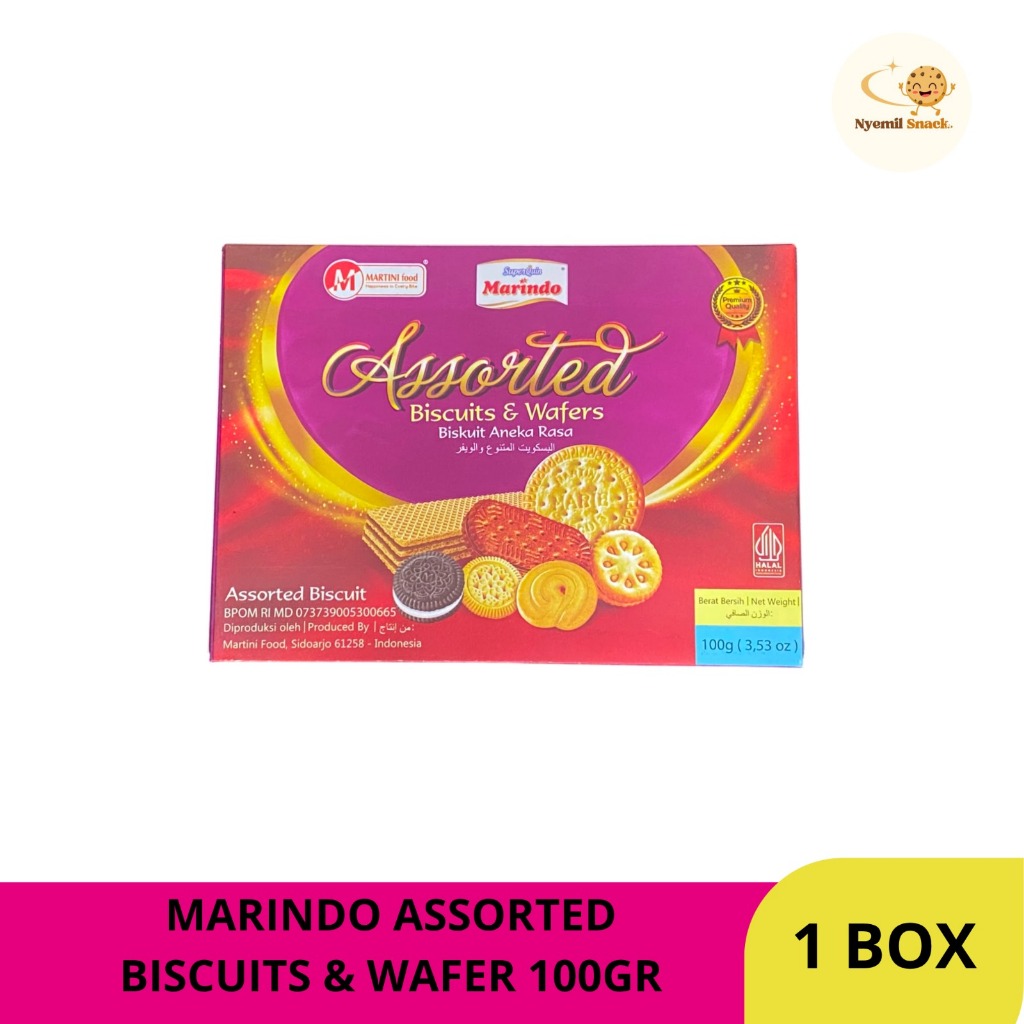 MARINDO ASSORTED BISCUIT & WAFER BOX 100GR ECERAN BISKUIT ANEKA RASA