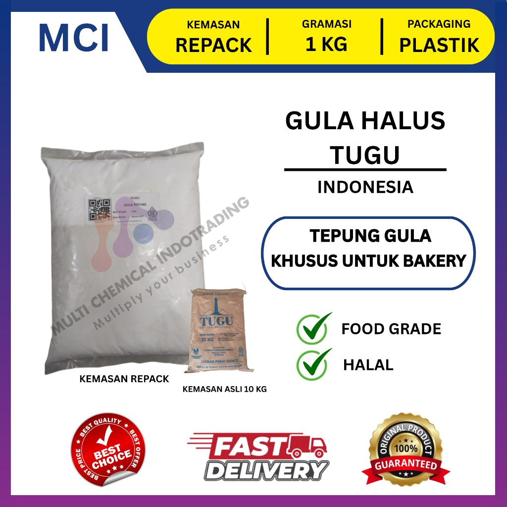TEPUNG GULA HALUS TUGU/ GULA TEPUNG TUGU || 1 KG