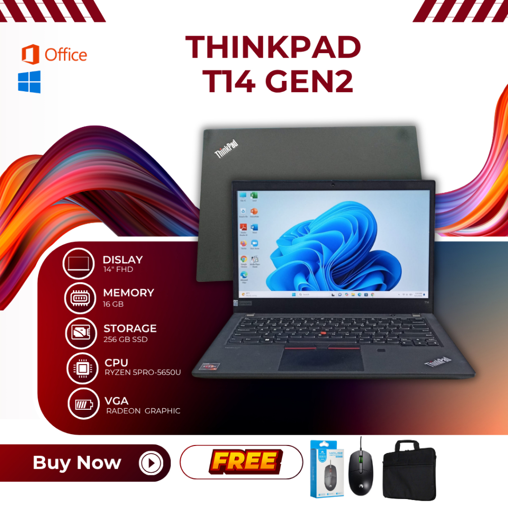 Laptop Lenovo Thinkpad T14 / AMD Ryzen 5pro-5650U / Ram16 / Touchscreen