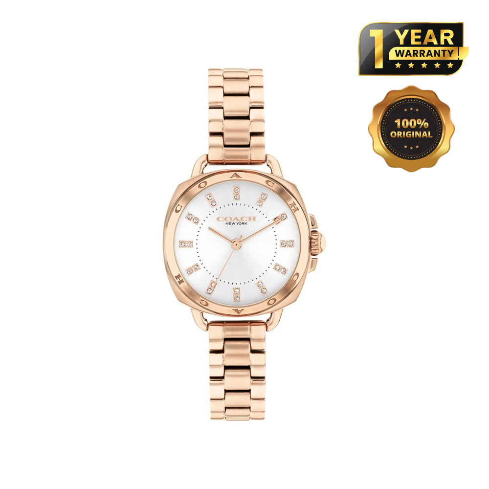 Coach Greyson Ladies White Dial Rose Gold Stainless Steel Strap 14504154