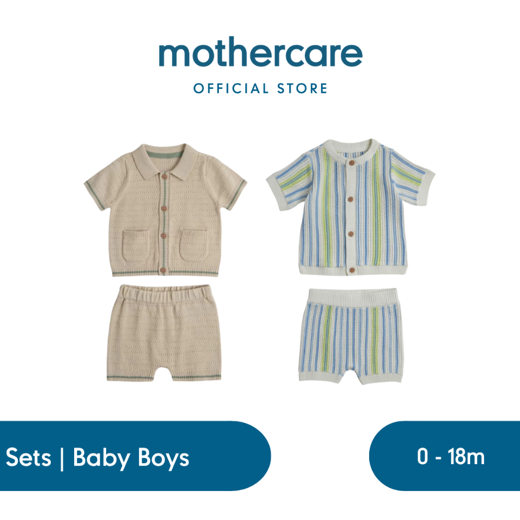 Mothercare Knitted Top and Shorts Outfit - Set Baju Bayi Laki-laki