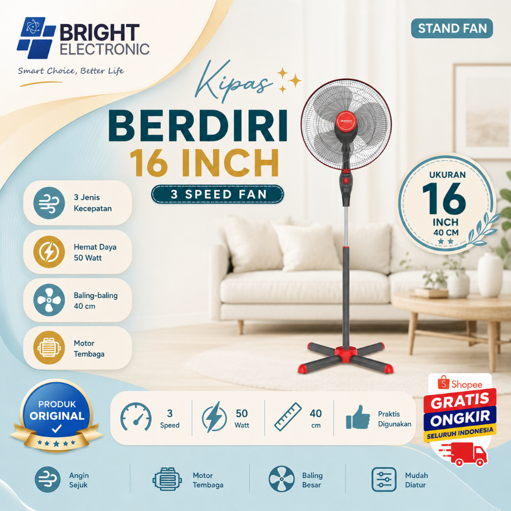 MASPION KIPAS ANGIN EX 1611 XS KIPAS BERDIRI STAND FAN/EX1611XS/EX1611 XS/EX  1611XS/EX 1611 SX