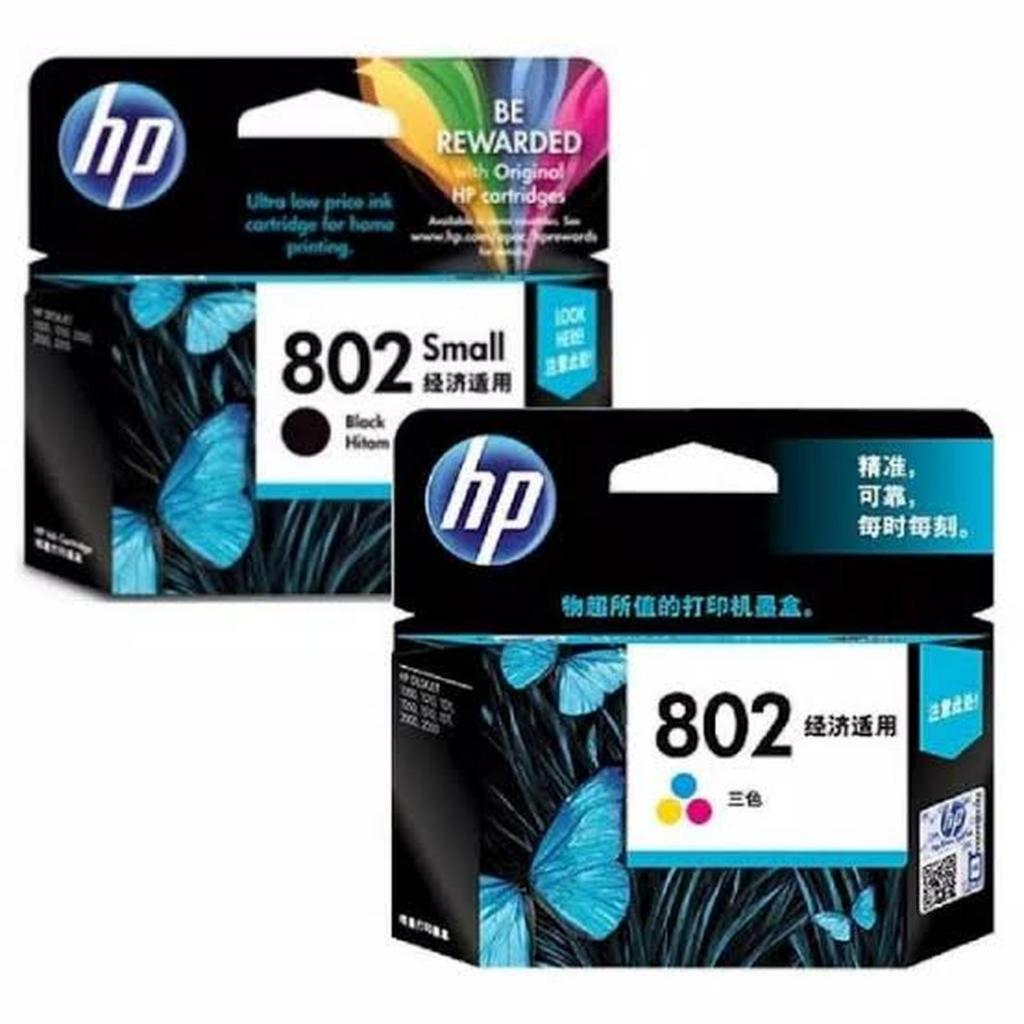 Tinta hp 802 black dan HP 802 color - Original Tinta HP802
