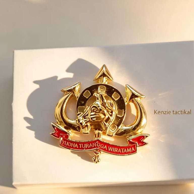 Brevet Pin Kuda Kavaleri Merah / Brivet Wing Kuda Kavaleri Premium