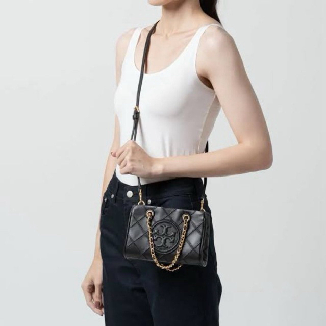 TORY BURCH Fleming soft mini tote bag leather