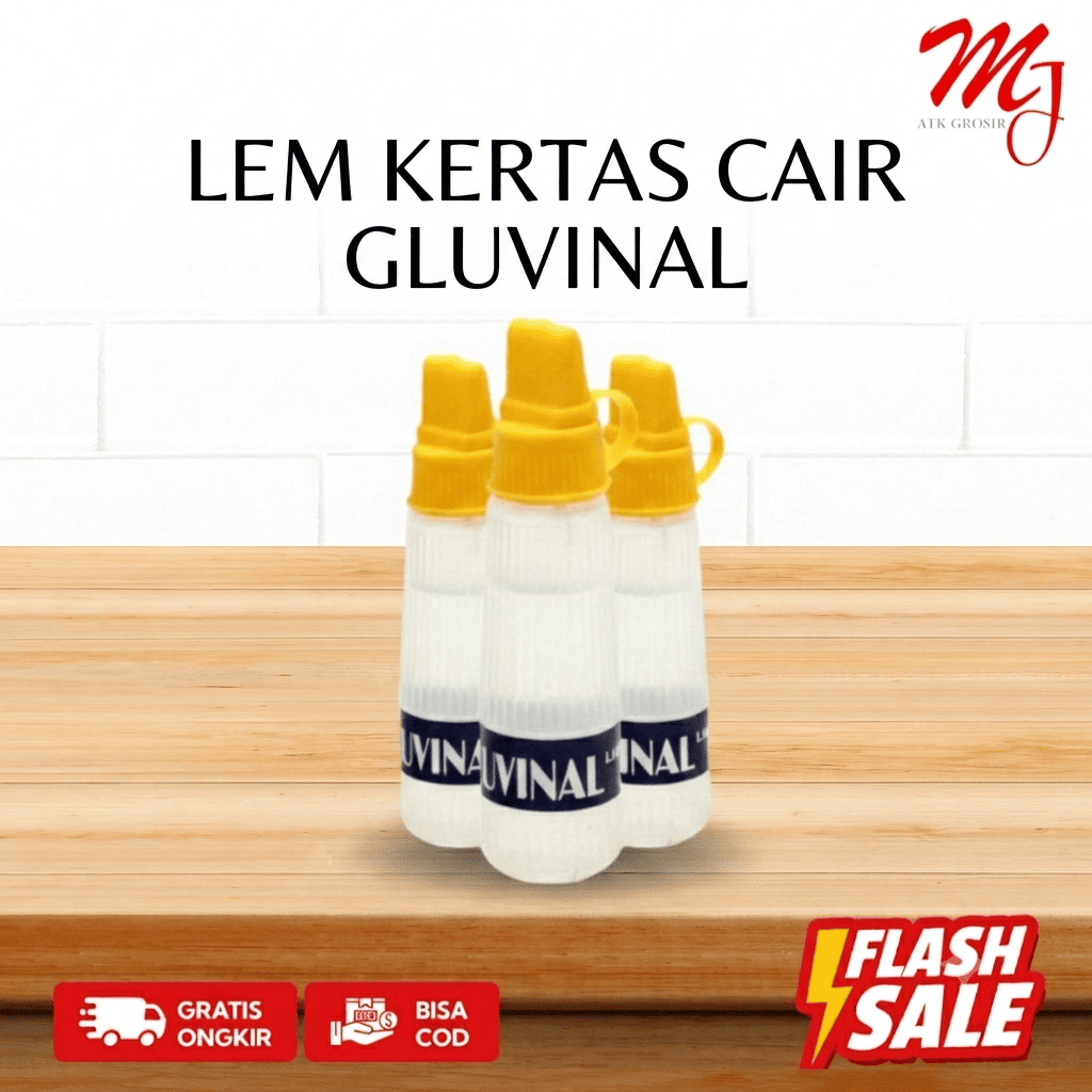 Lem cair / Lem Kerta GLUVINAL Dilengkapi Aplikator Lem Slime