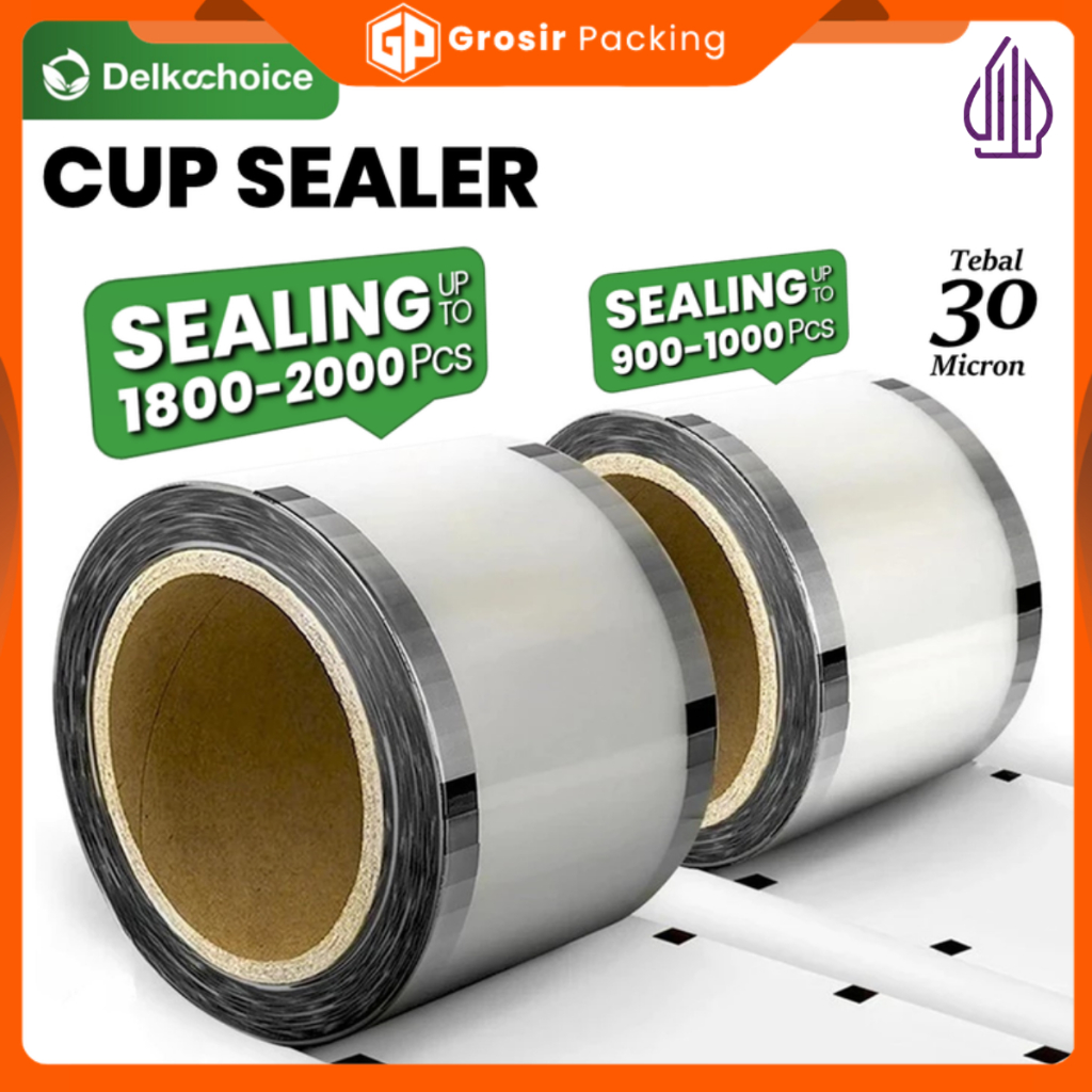 Cup Sealer Polos Rol Delkochoice isi 1000 dan 2000 pcs - Plastik Lid Tutup Minuman Kekinian Boba Jus