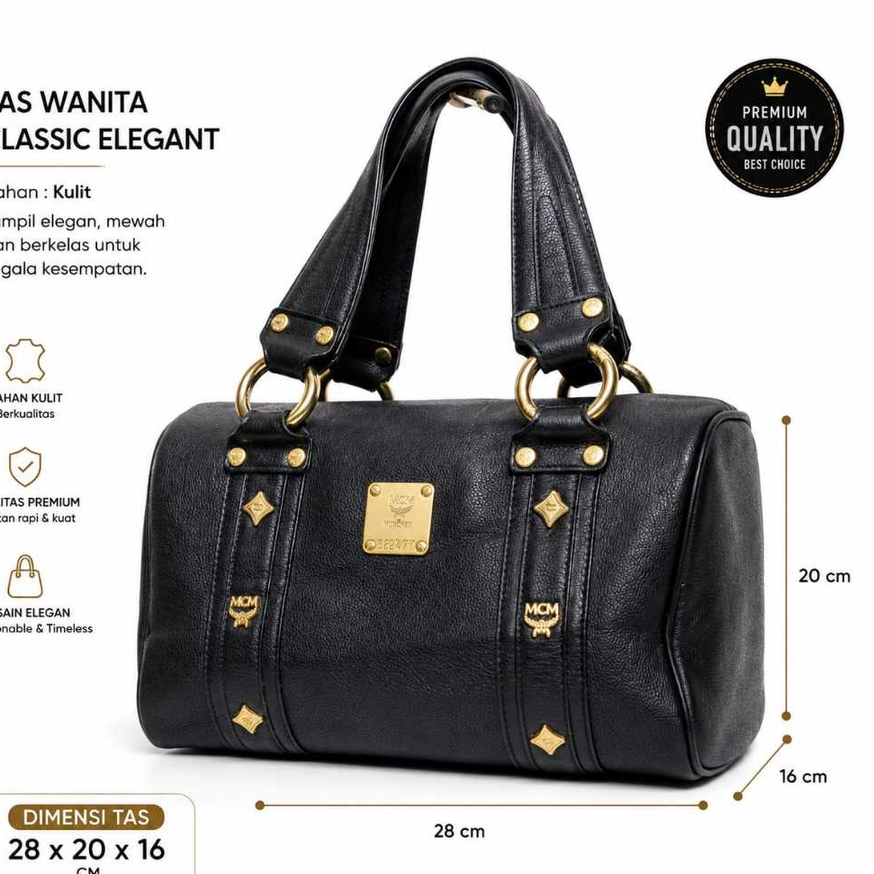 Tas Wanita MCM Classic Elegant Premium Leather – Original Serial Number | Handbag Fashion Mewah & El