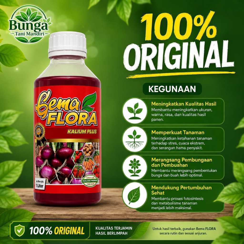 Gema Flora Kalium Plus 1 Liter NPK Cair | BUNGA TANI MANDIRI