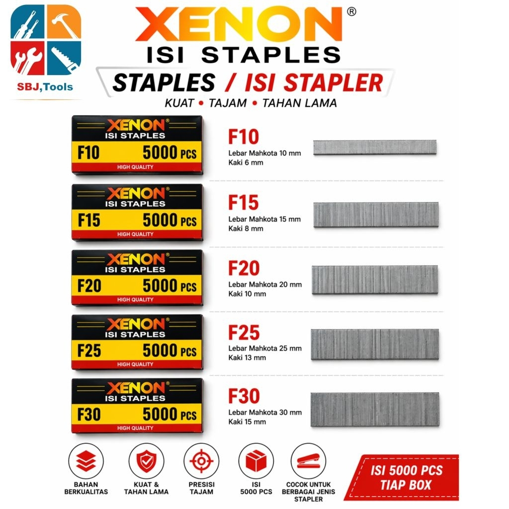 XENON Paku Tembak Isi/Refill Staples Tembak XENON F10 F15 F20 F25 F30