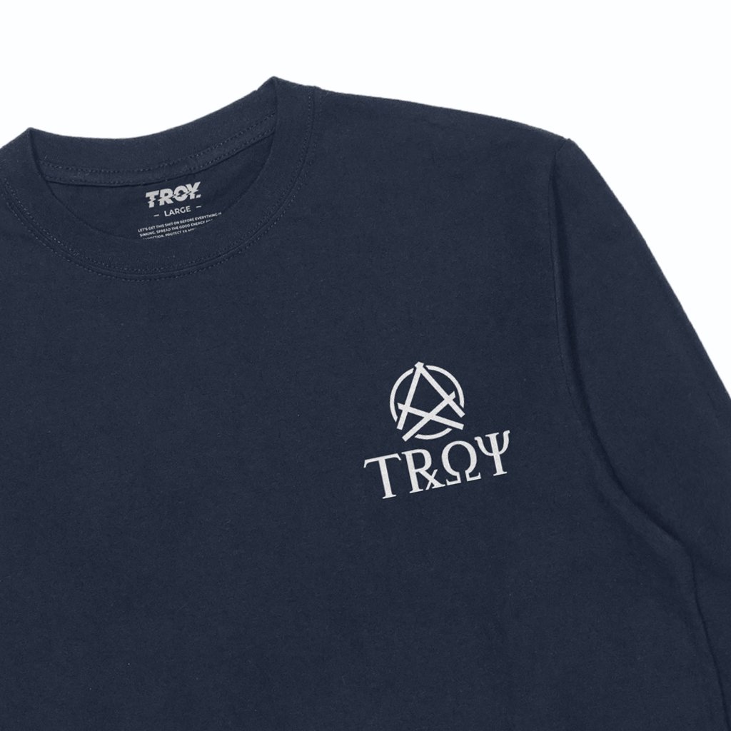 Troy Company Longsleeve T-Shirt Navy Astral - Kaos Pria Lengan Panjang Biru Navy LSD 3678
