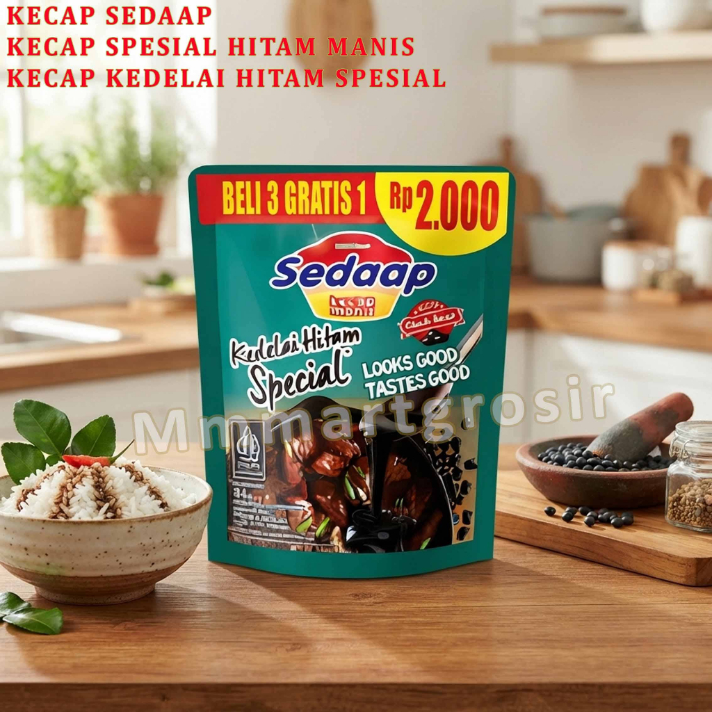 Kecap Sedaap / Kecap Spesial Hitam Manis / Kecap Kedelai Hitam Spesial / 77gr