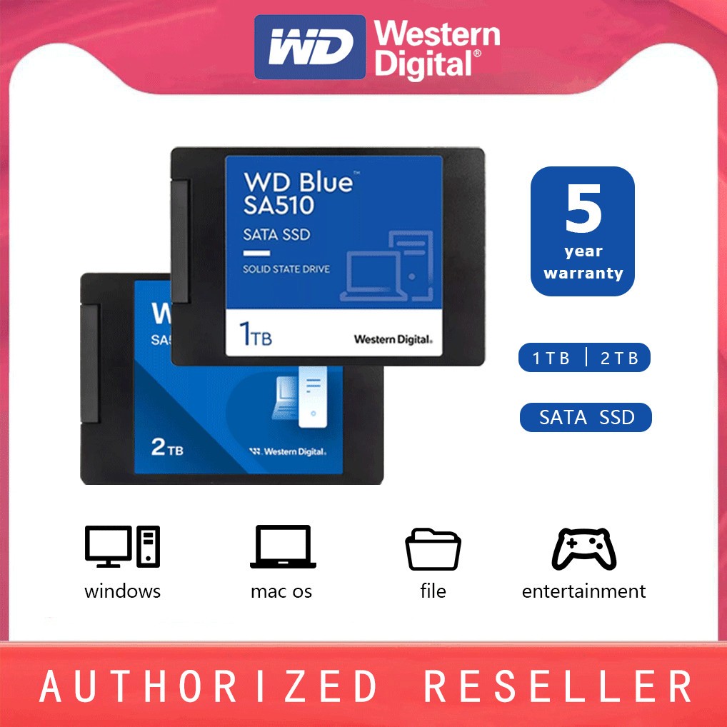 WD Blue SA510 500GB 1TB SATA SSD | 2.5inch 7mm Cased Internal SSD ~ 500GB & 1TB