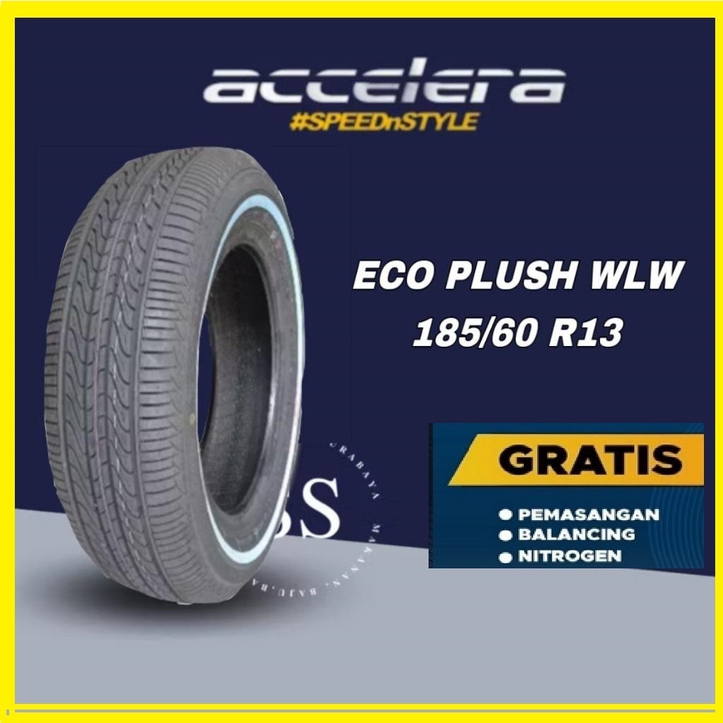 Ban Mobil 185/60 R13 ACCELERA Eco Plush WLW Ukuran 185/60/13 R13 R 13