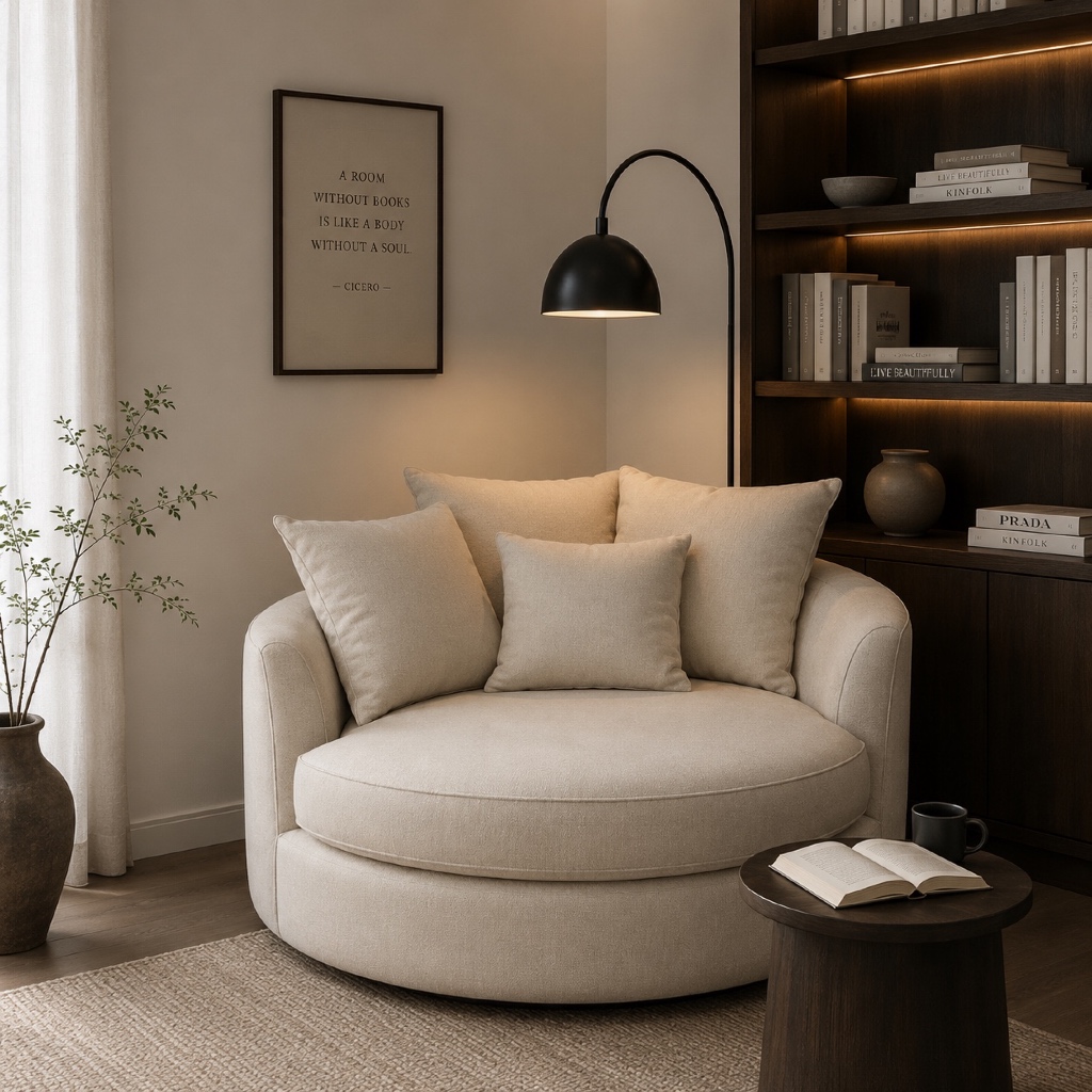 kursi sudut bulat Minimalis| Sofa Single Modern Minimalis | Kursi Santai Ruang Keluarga & Sofa Ruang