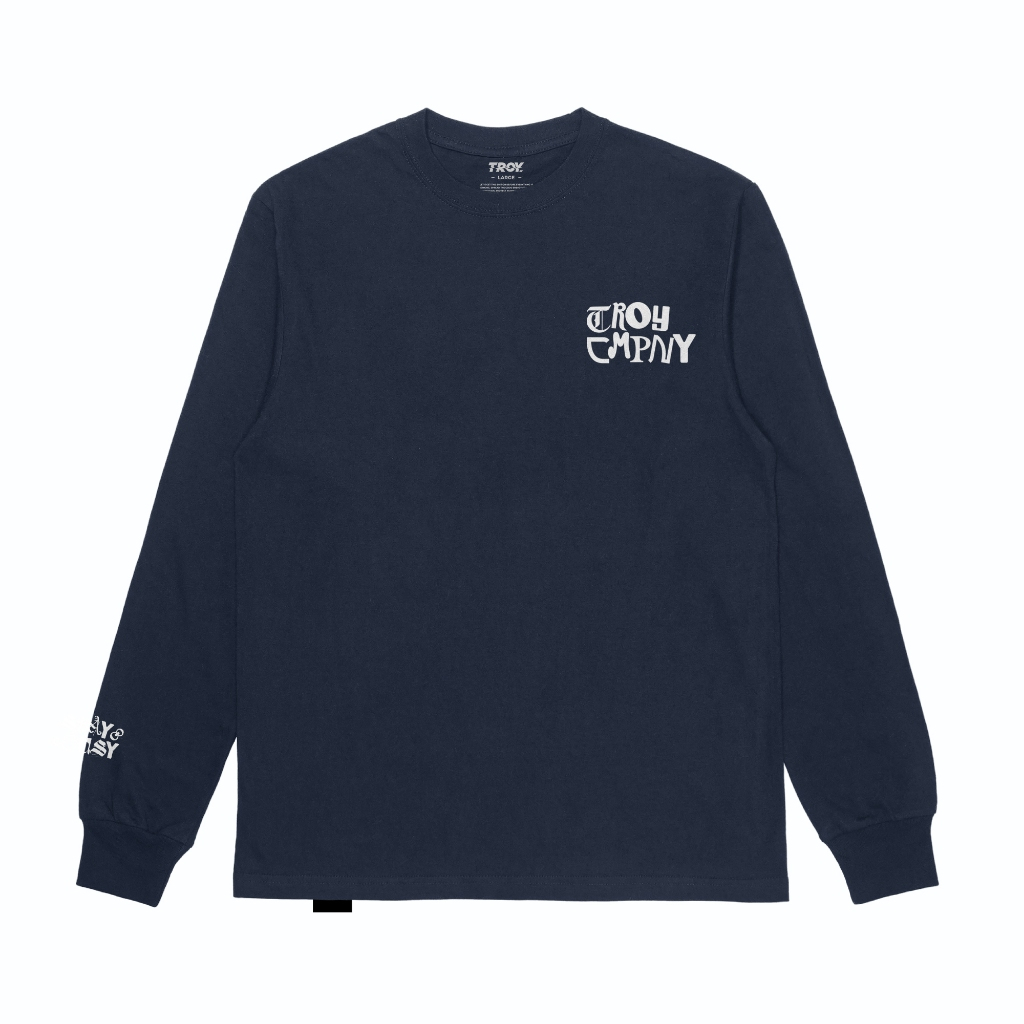 Troy Company Longsleeve T-Shirt Navy Funk - Kaos Pria Lengan Panjang Biru Navy LSD 3679