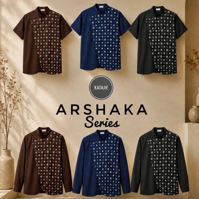 ARSHAKA SERIES. Kemeja Beskap Batik Modern Berbahan Katun Nyaman