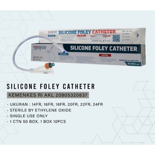 Onehealth Silicone Foley Catheter / Kateter Urine Silikon ( PCS )